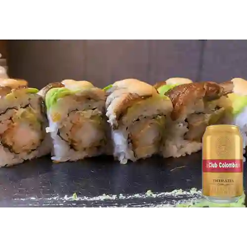 Combo Dragón Roll + Club Col. Dorada Lta 330ml