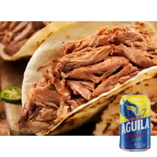 Combo 6 Tacos Carne de Cerdo Chipotle&Ron + Aguila Orig Lta 330ml