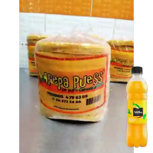 Paquete 9 Arepas Chocolo +Del Valle Mango 500ml