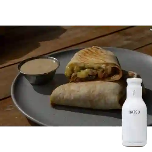 Combo Burrito de Pollo Pesto + Hatsu Blanco 400 ml