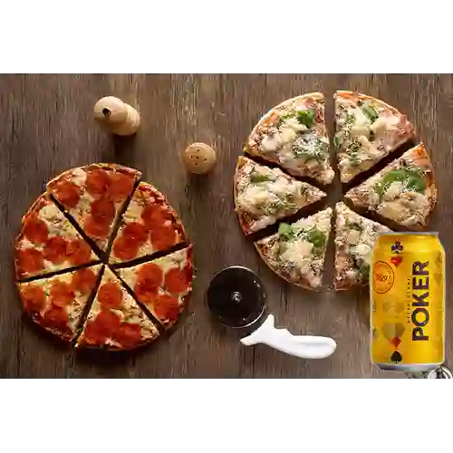 Combo Pizzeta 2 Sabores + Poker 355 ml