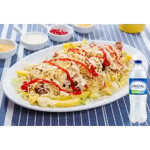 Combo Salchipapa Costeña + Cristal Sin Gas 600 ml