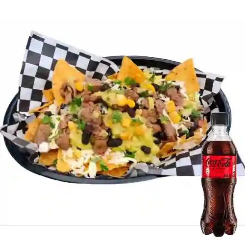 Combo Nachos Birria de Res +Cocacola S/az 400ml