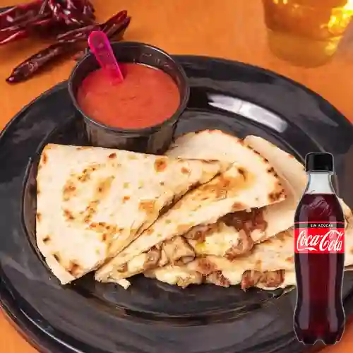 Combo Quesadilla c/ Proteína +Cocacola S/az 500ml