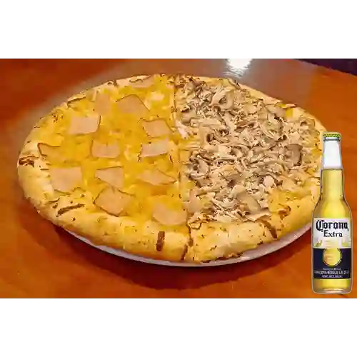 Combo Pizza Tradición + Cerveza Corona Bot. 355ml