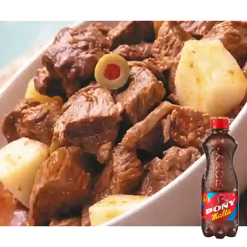 Combo Carne Guisada + Pony Malta 300 ml