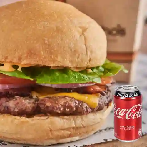 Burguer Pochos Tocineta +Cocacola Zero 235 ml Lata