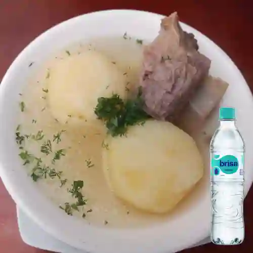 Caldo de Costilla c/ Papa +Agua Brisa S/gas 600ml
