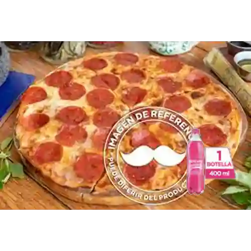 Pizza Estofada Suprema Porción +Postobón Manzana 400ml