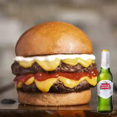 Combo Doublecheese Burger + Stella Artois Bot. 330ml