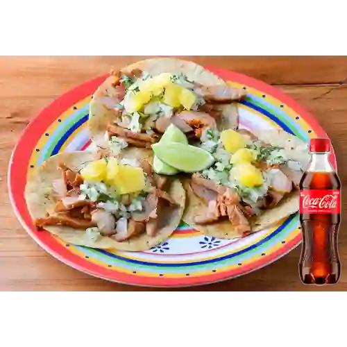 Orden de Tacos de Pastor X 3 +Cocacola Org 400ml