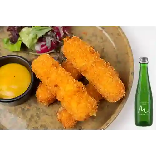 Combo Deditos de Mozzarella + Manantial con Gas 300 ml
