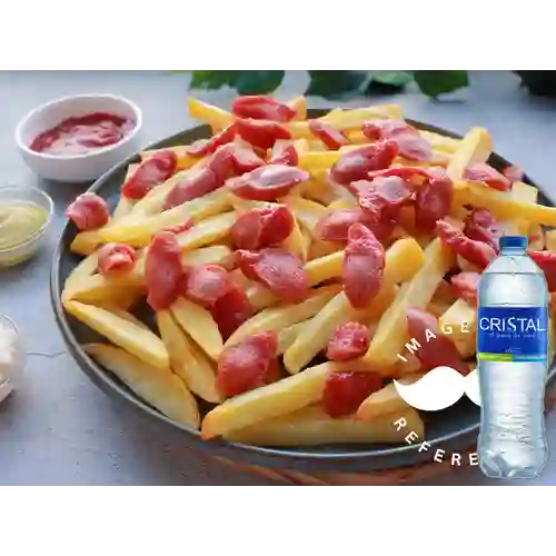 Combo Salchipapas + Agua Cristal