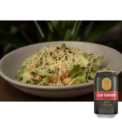 Combo Ensalada Cesar + Club col. Negra Lta 330ml