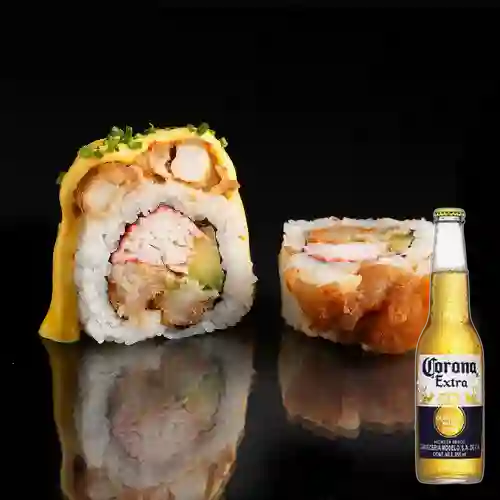 Combo Sushi Chicharrón de Calamar + Corona Bot. 355ml