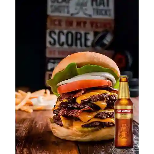 Combo Double Double Smashed Burger + Club Col. Dorada 330ml