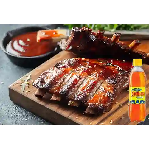Combo Costillas Asadas en Salsa BBQ +Colombiana 250ml