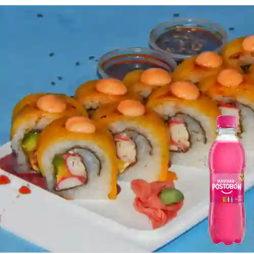 Combo Platano Roll 10 Makis + Postobón Manzana 250 ml