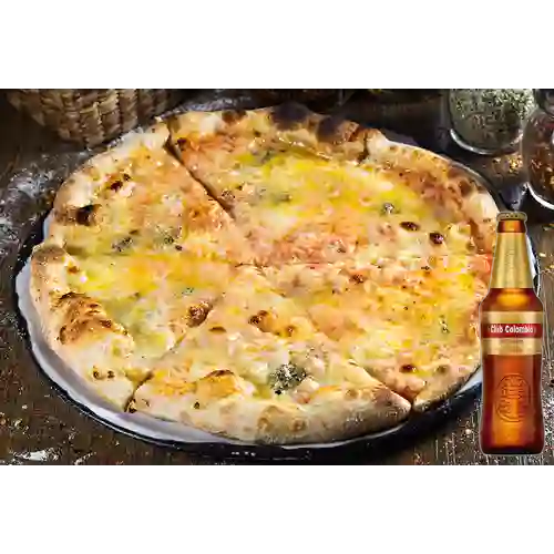 Combo Pizza Formaggio + Club col. Dorada Bot. 330ml