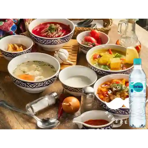 Combo Sopa del Día + Brisa Sin Gas 600ML