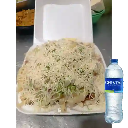 Combo Salchichoripapa + Agua Cristal