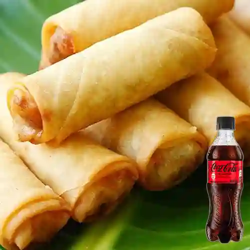 Combo Spring Rolls + Coca Cola Sin Azúcar 400 ml