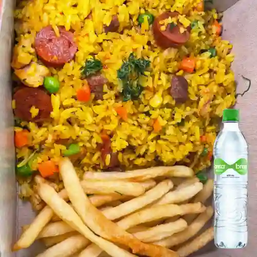 Arroz Mixto Porcion Personal +Agua Brisa C/Gas 600ml