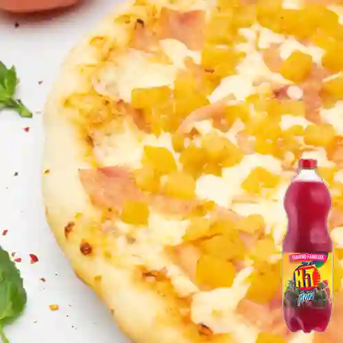 Combo Pizza grande hawaiana + Hit Mora 1.5 L
