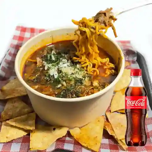 Combo Ramen de Birria + Coca Cola Original 400 ml