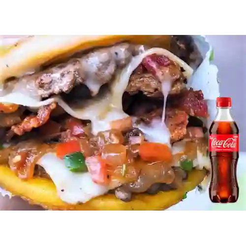 Combo Arepa 3 Carnes + Coca Cola Original 400 ml