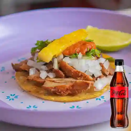 Combo Taco de Pastor X3 + Coca-Cola Zero 300 ml