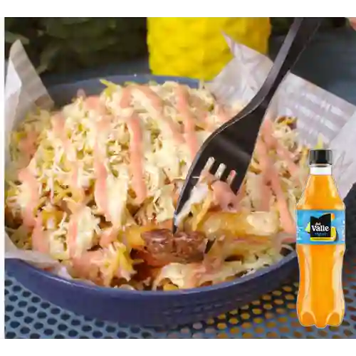 Combo Salchipapas la Cheveronga + Del Valle Fresh Citrus 400ml