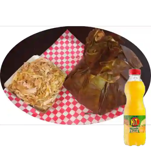Combo Tamal con Lechona + Hit Naranja 500 ml