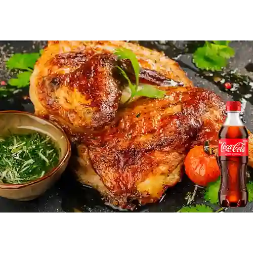 Pollo Asado 1/4 c/ Papas Fritas +Cocacola Org 400ml