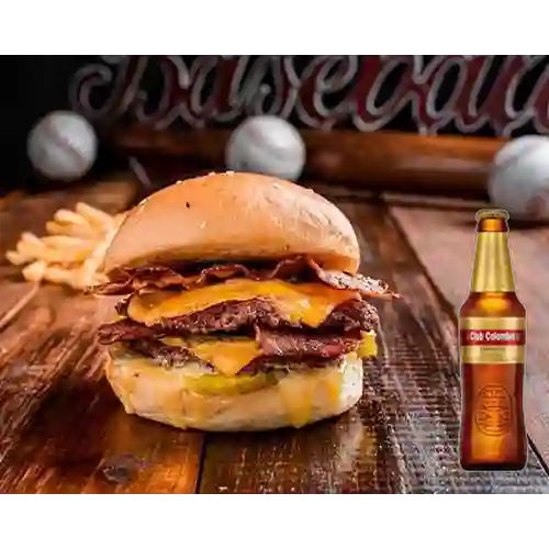 Combo Bacon Doble Smashed Burger + Club Col. Dorada 330ml