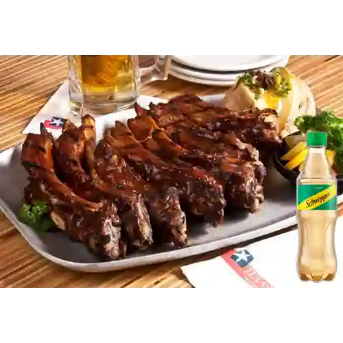 Combo Costillas BBQ Df + Schweppes Ginger Ale 400ML