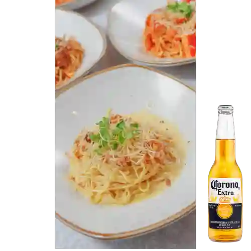 Combo Pasta Carbonara + Corona 330 ml
