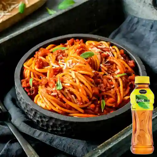 Combo Espagueti Especial + Fuze Tea Limón 400ML