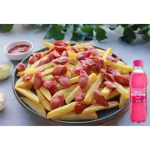 Combo Salchipapas + Postobón Manzana 250 ml
