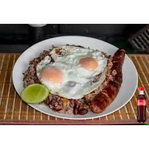 Combo Calentado c/ Huevos&Chorizo +Cocacola Orig 400ml
