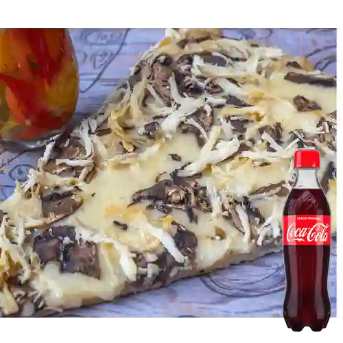 Combo Pizza Pollo con Champiñones + Cocacola Orig 500 ml