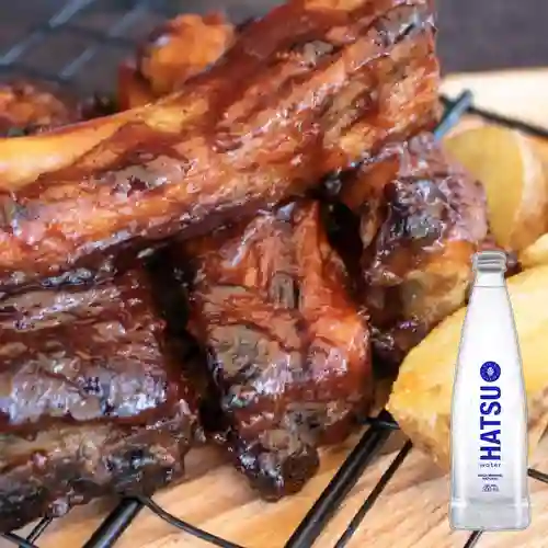 Costillas de la Pampa 500gr +Agua Hatsu S/gas 300ml