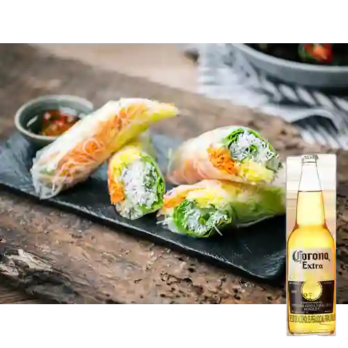 Combo Rollo Vietnamita de Vegetales + Corona 330 ml