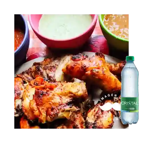Combo Cuarto de Pollo + Cristal Con Gas 600 ml
