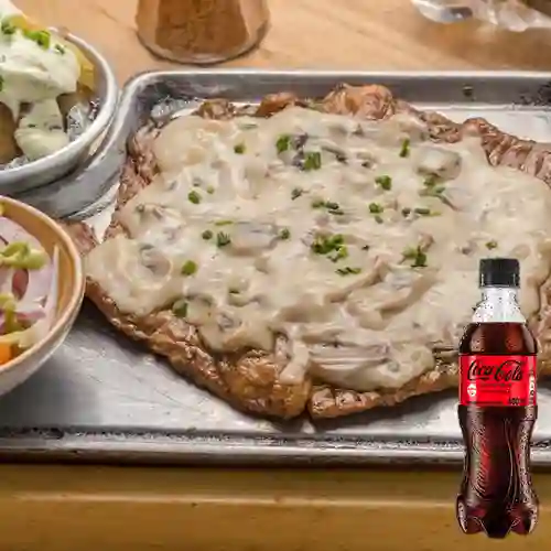 Combo Carne en Champiñones +Cocacola S/az 400ml