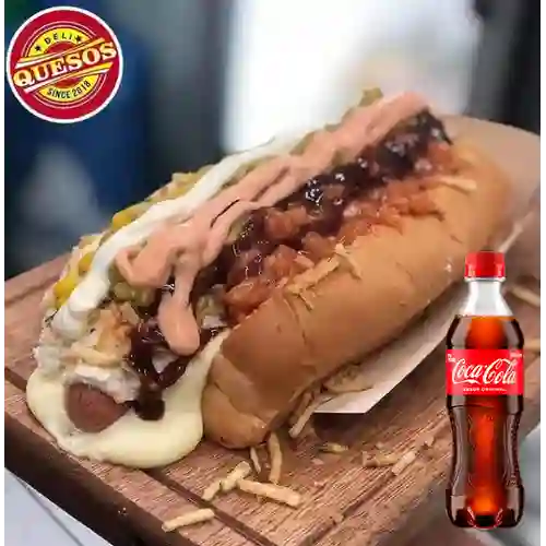 Combo Perro Grande Solo Queso + Coca Cola Original 400 ml