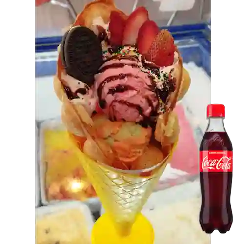 Combo Burbuwaffle de Nutella y Fruta + Cocacola Orig 400 ml