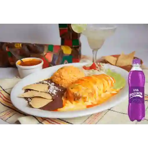 Chimichanga Sencilla/Vegetariana +Postobon Uva 400ml