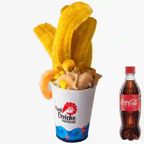 Combo Ceviche Peruano 16 Oz + Coca Cola Original 600ML