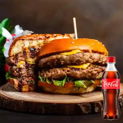 Combo Hamburguesa Doble Carne +Cocacola Orig 400ml